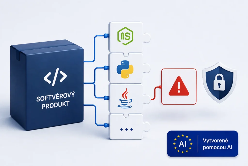 Softvérový produkt zložený z viacerých komponentov a open-source závislostí, pričom jeden komponent obsahuje bezpečnostnú zraniteľnosť.